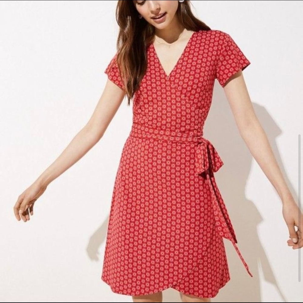 Red wrap dress